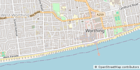 Map of Worthing, West Sussex