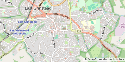 Map of East Grinstead, West Sussex