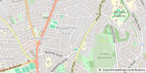 Map of Nottingham, Nottinghamshire