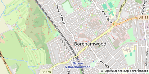 Map of Elstree, Herts