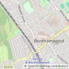 Map of Elstree, Herts