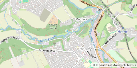 Map of Honley, Holmfirth
