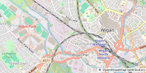 Map of Wigan, Lancashire