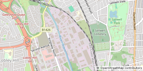 Map of Gateshead