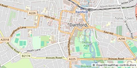 Map of Dartford, Kent