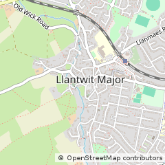 Map of Llantwit Major, Vale of Glamorgan