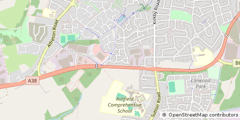 Map of Sutton-in-Ashfield, Nottinghamshire