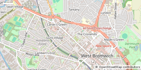 Map of West Bromwich, West Midlands