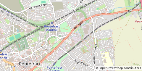 Map of Pontefract, West Yorkshire