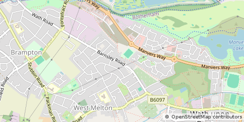 Map of Rotherham, South Yorkshire