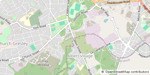 Map of Swadlincote, Derbyshire