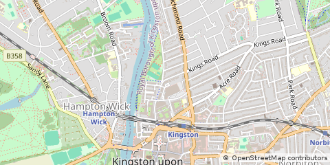 Map of Kingston Upon Thames, Surrey