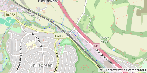 Map of Grange Lane, Sheffield