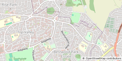 Map of Bestwood Park, Nottingham