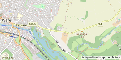 Map of Ware, Hertfordshire