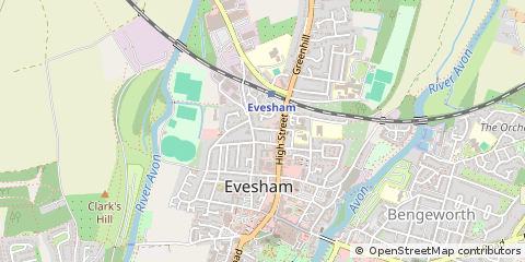 Map of Evesham, Worcestershire