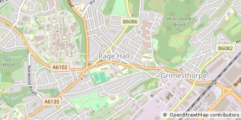 Map of Sheffield, South Yorkshire