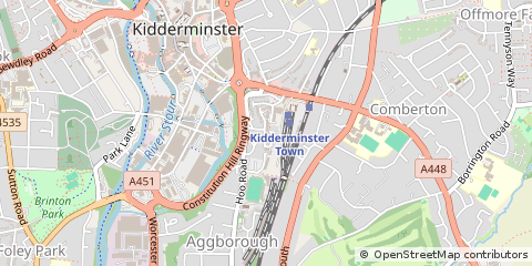 Map of Kidderminster, Worcestershire