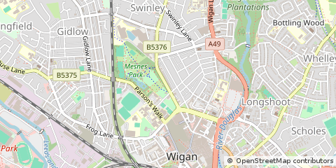 Map of Wigan, Lancashire