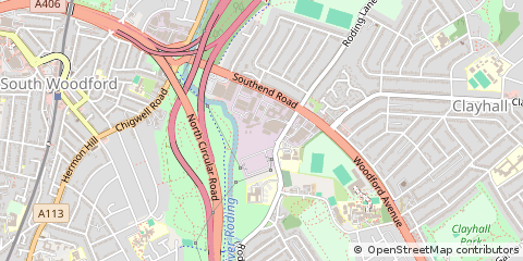 Map of Woodford Green, Essex