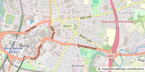 Map of Bury, Lancashire