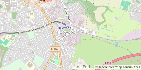 Map of Heywood, Lancashire
