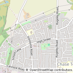 Map of Burntwood, Staffordshire