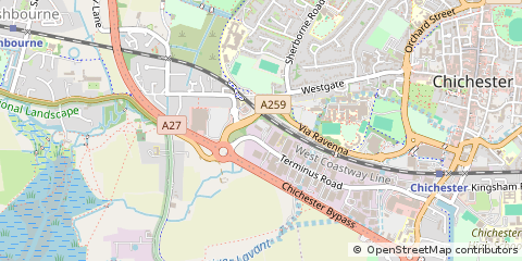 Map of Chichester, West Sussex