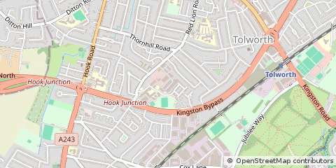 Map of Surbiton, Surrey