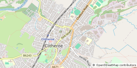 Map of Clitheroe, Lancashire
