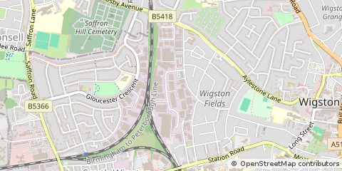 Map of Wigston, Leicestershire