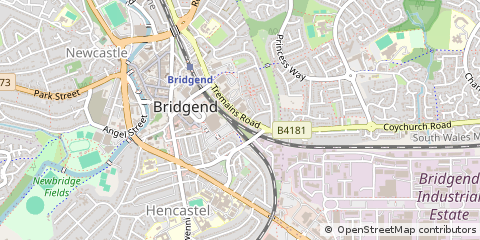 Map of Bridgend