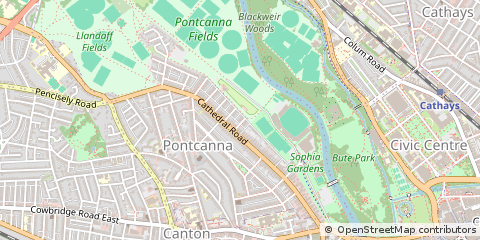 Map of Caerdydd