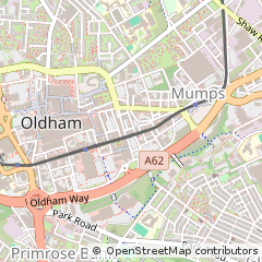 Map of Oldham, Lancashire
