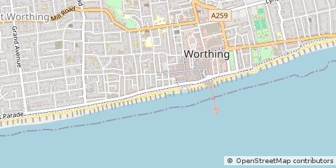 Map of Worthing, West Sussex
