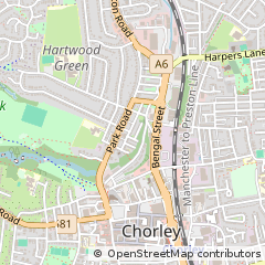 Map of Chorley, Lancashire