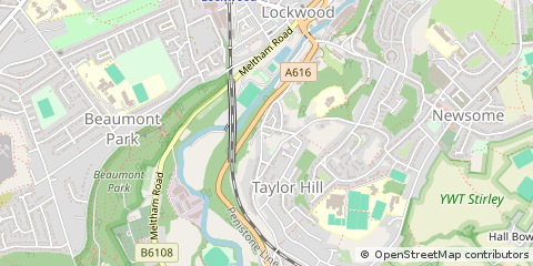 Map of Huddersfield, West Yorkshire