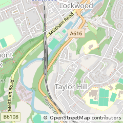Map of Huddersfield, West Yorkshire