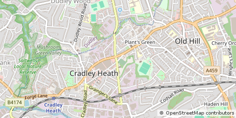 Map of Cradley Heath, West Midlands