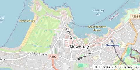 Map of Newquay, Cornwall