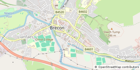 Map of Hereford, Powys