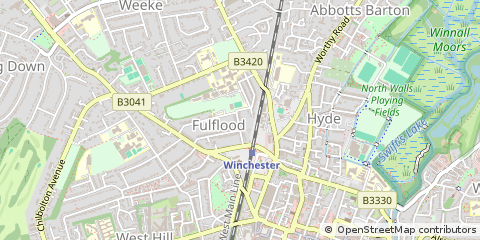 Map of Winchester, Hampshire