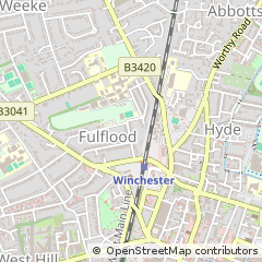 Map of Winchester, Hampshire