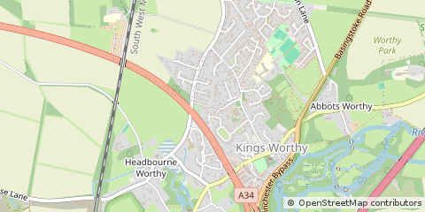 Map of Winchester, Hampshire