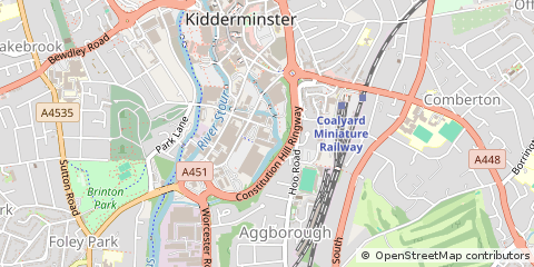 Map of Kidderminster, Worcestershire