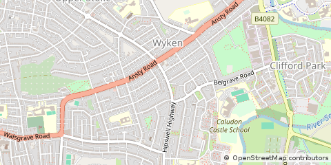 Map of Coventry, West Midlands