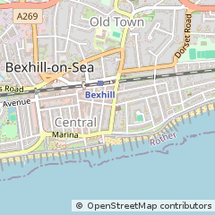 Map of Bexhill on SEA, East Sussex