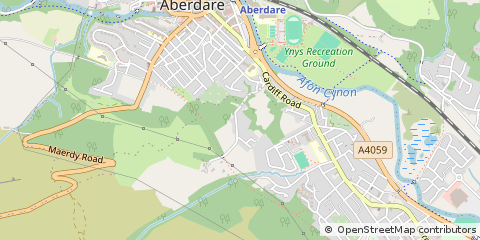 Map of Aberdare, Rhondda Cynon TAF