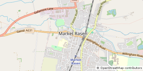 Map of Market Rasen, Lincolnshire