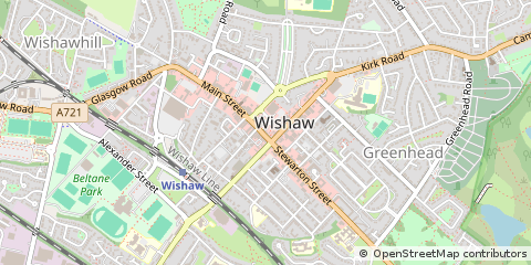 Map of Wishaw, North Lanarkshire